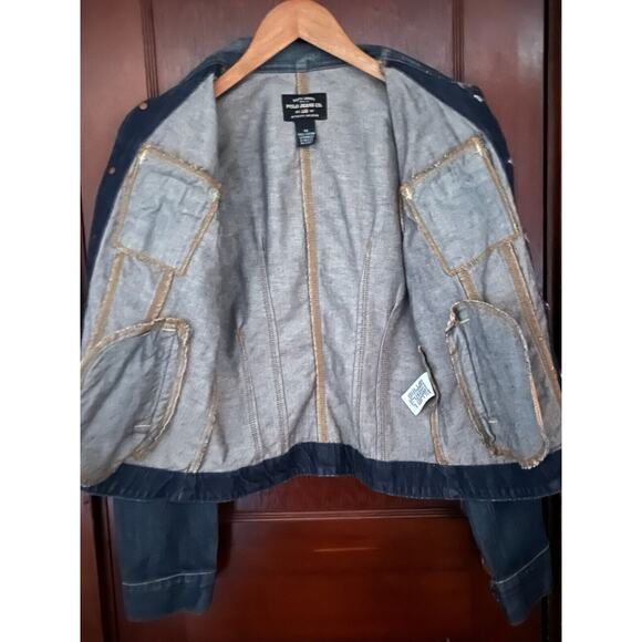 VINTAGE POLO JEANS CO RALPH LAUREN BLUE DENIM JACKET SZ M MEDIUM - Picture 3 of 4